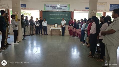 Department Mathematics- Celebration of Birthday Anniversary of Mathematician D.R.Kaprekar – MVPS ...