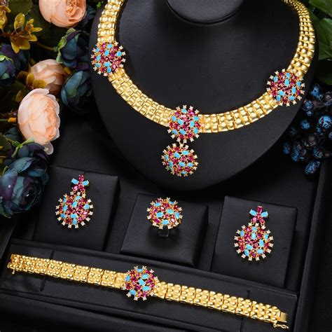 GODKI Famous Luxury Brand 4PCS Nigerian Jewelry Set For Women Wedding