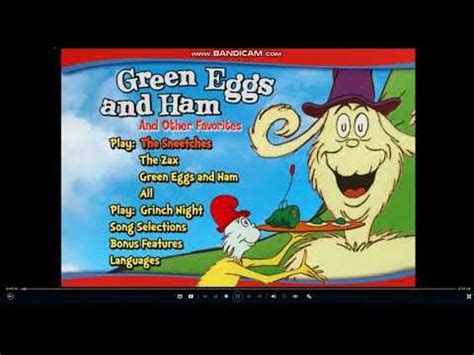 Dr Seuss Green Eggs And Ham And Other Favorites 2003 DVD Menu