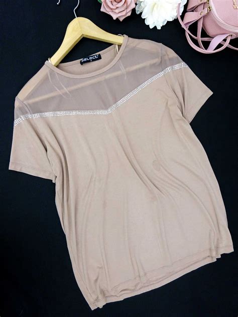 AU60 Elegancka Camel Bluzka Damska Cekiny XL 42 Koszalin OLX Pl