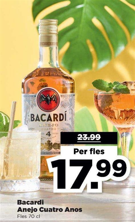 Bacardi Anejo Cuatro Anos Aanbieding Bij Plus Folders Nl