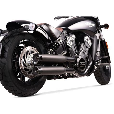 V Performance Aind Twin Exhausts Double Ring Dark For Indian