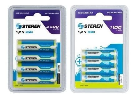 Kit 4 Bateria Aa Recargable Steren 2500mah 4 Aaa 1100mah MercadoLibre