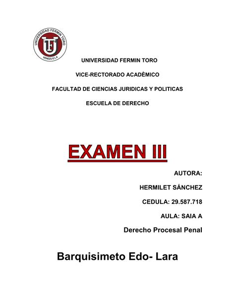 Examen Derecho Procesal Penal Docx