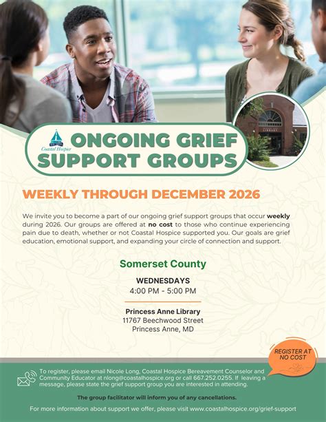 Somerset County | Ongoing Grief Support Groups (Weekly) 2026 - Coastal