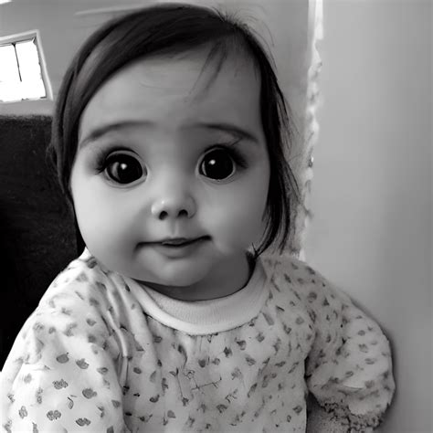 Cute Baby Girl With Big Eyes Creative Fabrica