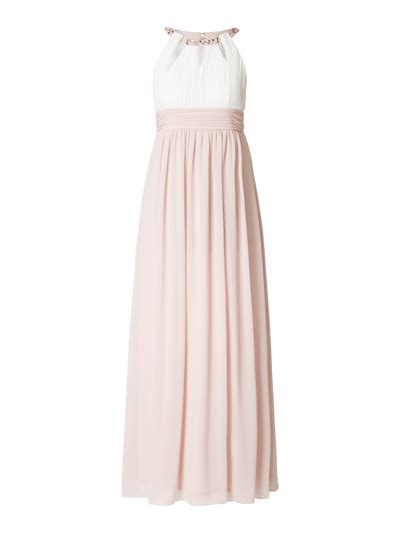 Jake S Cocktail Two Tone Abendkleid Mit Plisseefalten Rose Melange