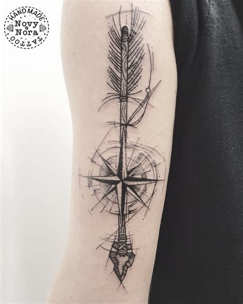 Aggregate Arrow With Compass Tattoo Design Super Hot In Coedo Vn