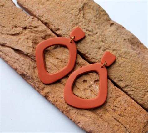 Polymer Clay Earrings Terra Cotta Earrings Dangle Earrings Bohemian