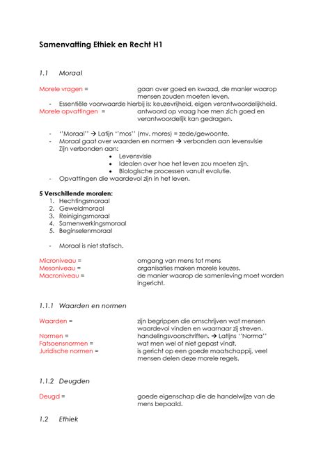 Samenvatting Ethiek En Recht Hoofdstuk 1 3 En 5 8 Boek Ethiek In