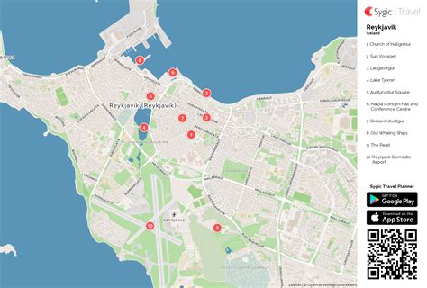 Reykjavik Printable Tourist Map | Sygic Travel