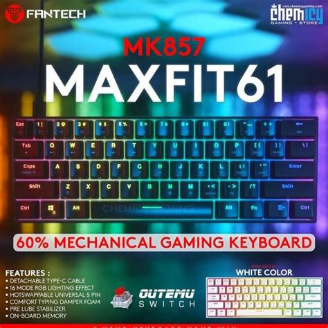 Jual Fantech Maxfit 61 MK857 60 RGB Hotswap Mechanical Gaming Keyboard