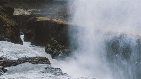 Wallpaper Landscape Waterfall Sea Rock Nature Mist Coast River