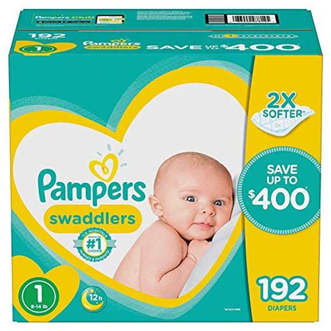 Pampers Swaddlers Diapers Size 1, 192 Count