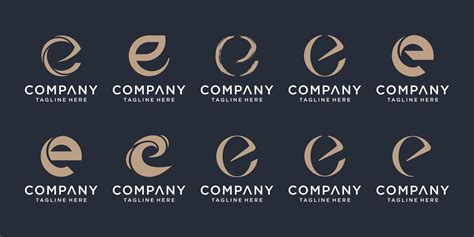 Set Of Creative Letter E Logo Design Template Icons For Business Of