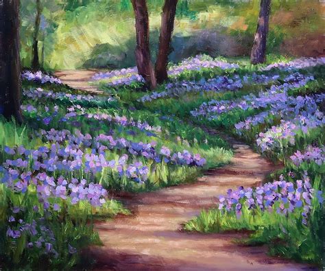 Original Impressionistic Oil Painting Of A British Bluebell Woods By