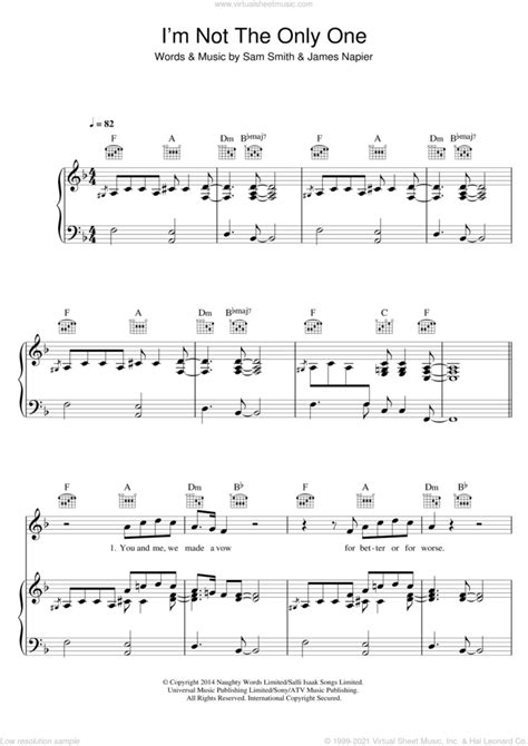 I M Not The Only One Sheet Music For Voice Piano Or Guitar V