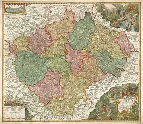 Mappa Geographica Totius Regni Bohemiae In Xii Circulos Divisae