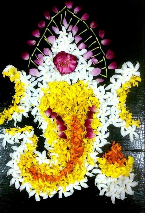 15 Amazing Modern Ganesh Rangoli Designs with Plants • India Gardening