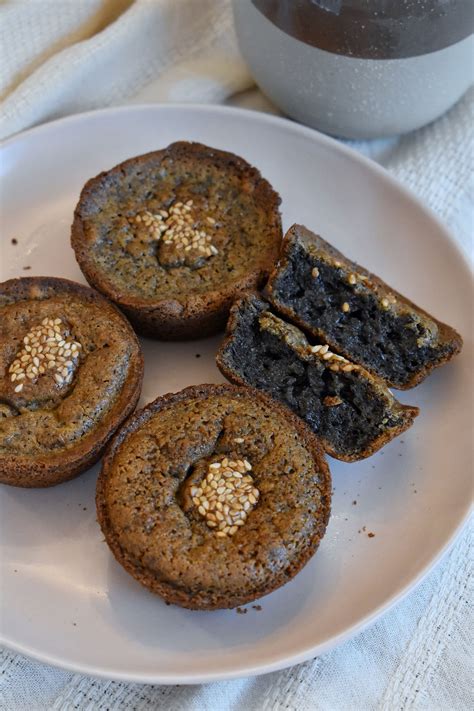 Black Sesame Mochi Dessert Recipepostblack Sesame Mochi Muffin