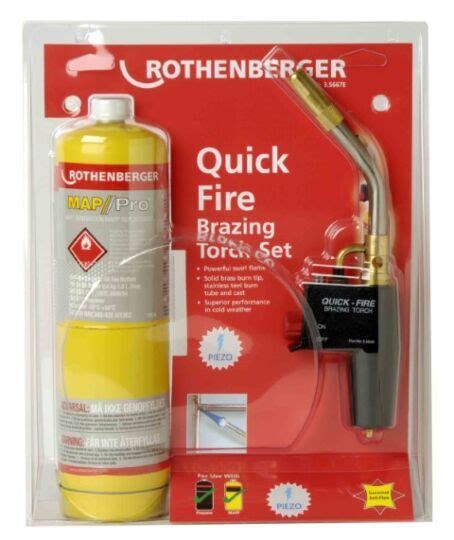 Rothenberger Quick Fire Torch Set C W Mapp Gas Cylinder