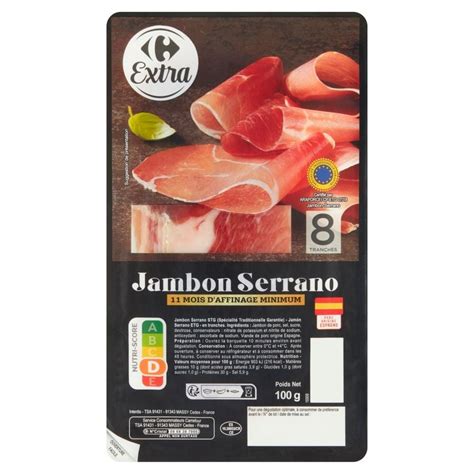 Carrefour Extra Jambon Serrano Szynka Wieprzowa Suszona W Plastrach