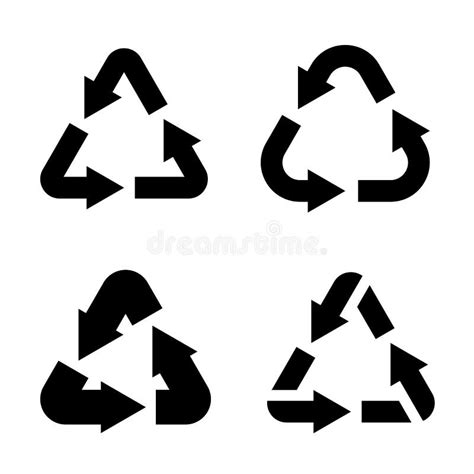 Icons Eco Recycling Black Arrows In Triangle Form Stock Vector