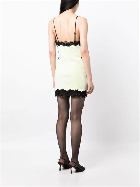 Alexander Wang Lace Trimmed Terry Minidress Green FARFETCH