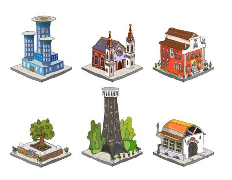 3d City Icons Set — Stock Vector © Irstone 37142667