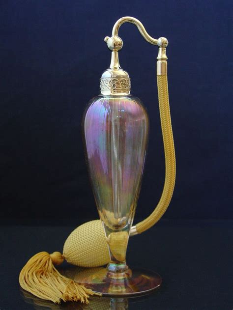 Beautiful Antique Signed Devilbiss Carnival Glass Atomizer Perfume