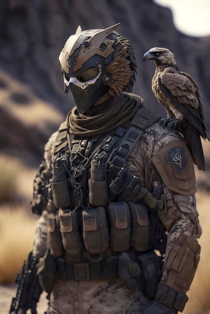 premium ai image illustration   special eagle army  suit