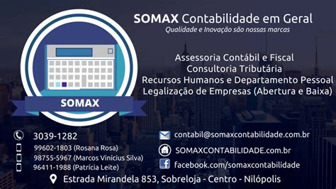 Serviços Contábeis Somax Contabilidade em Geral