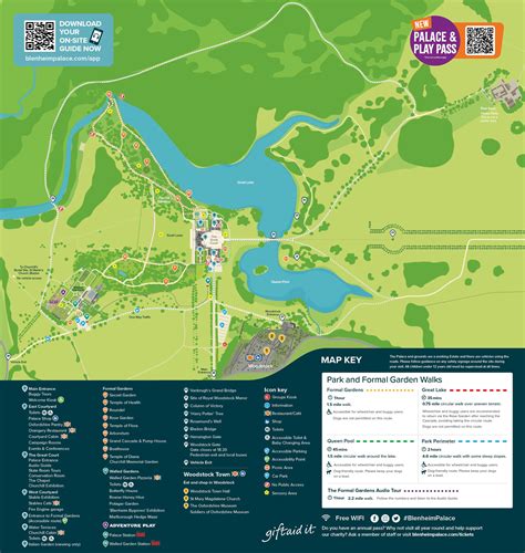 Map of Blenheim Palace Park & Formal Gardens | Walks around Blenheim