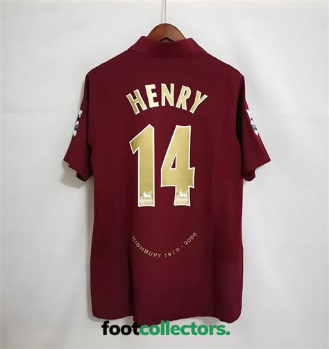 ARSENAL HENRY VINTAGE RETRO JERSEY 2005 06