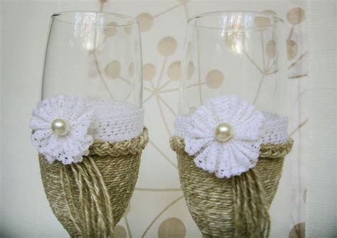 Rustic Wedding Champagne Glasses Country Barn Wedding Wine Etsy