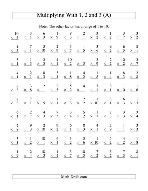 One Minute Math Worksheet