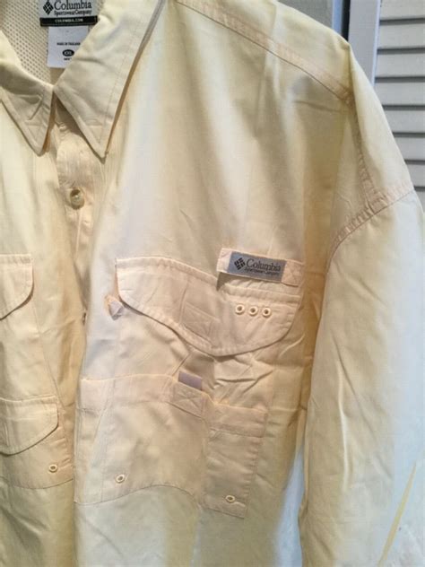 Columbia Pfg Mens Yellow Vented Fishing Shirt Short S Gem