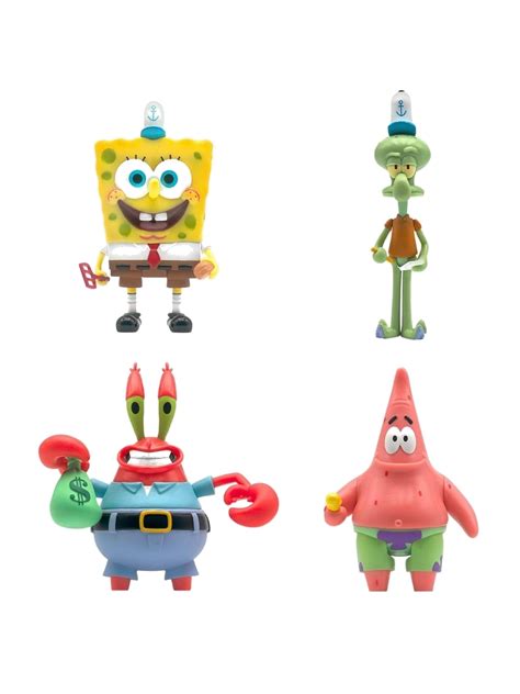 Spongebob Squarepants Reaction Figure 4 Pack Krusty Krab Nerdom