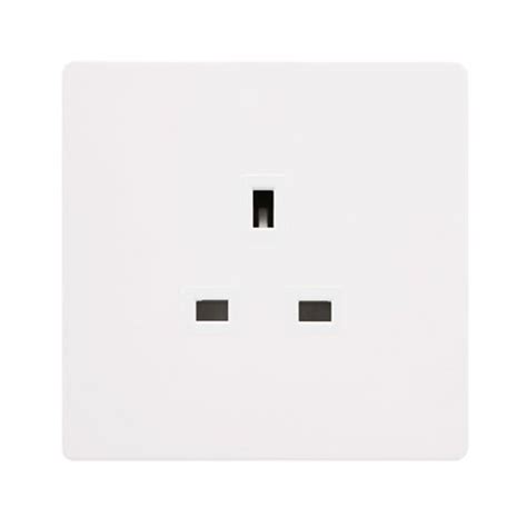 Click Definity Complete Metal White 1 Gang 13a Unswitched Socket With Polar White Insert Ukes