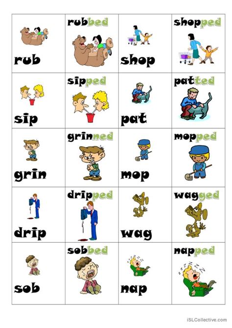 Simple Past Tense Playing Cards Warm English Esl Worksheets Pdf And Doc