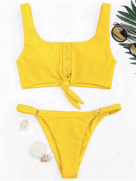 Buy Knot Padded Bikini Set YELLOW M At ZAFUL Chinese Goods Catalog