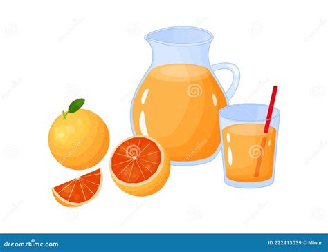 Composición Del Jugo De Naranja De Dibujos Animados Ilustración Del