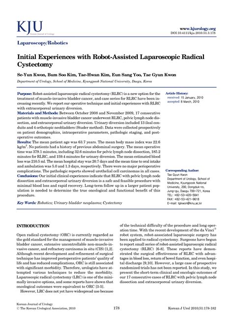 Pdf Initial Experiences With Robot Assisted Laparoscopic Radical