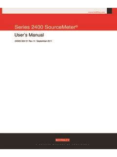 series  sourcemeter users manual tektronix series
