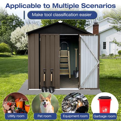 Sapphome 4 Ft W X 6 Ft D Metal Corner Tool Shed Wayfair