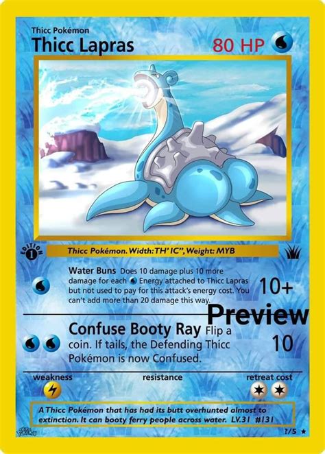 Thicc Lapras Charizard Gx Ex Vmax V Pokémon Card Orica Etsy