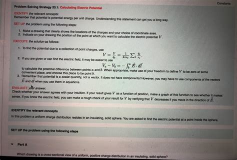 Solved Vurgwin Pss 231 Calculating Electric Potential