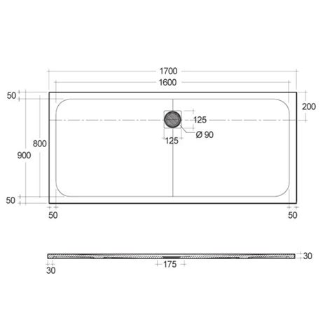 RAK Feeling Bathtub Replacement Rectangular Shower Tray 1700mm X 900mm