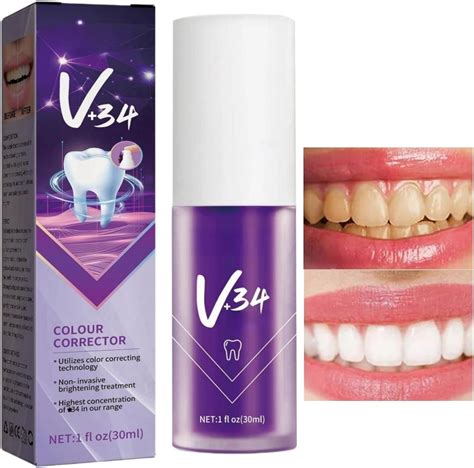 Purple Toothpaste For Teeth WhiteningV 34 Colour Corrector Toothpaste