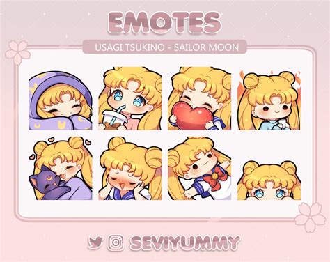 Usagi Emotes Sailor Moon Twitch Discord Etsy Canada